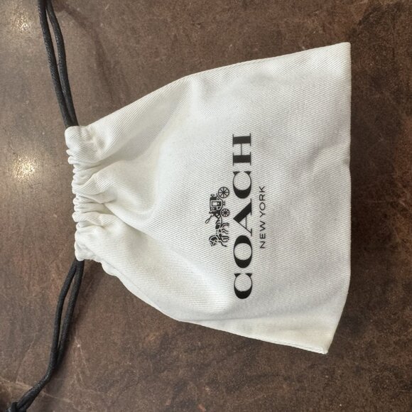 Coach Rainbow Quilted C Tag Gold-Tone Drop Earrings New With Pouch & Tag - Picture 3 of 6